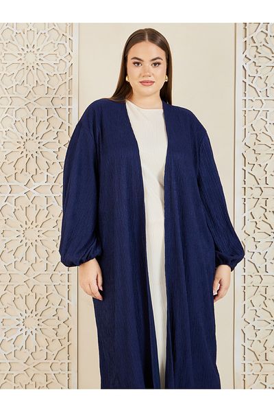 Styli Plus Textured Regular Fit Midi Kimono