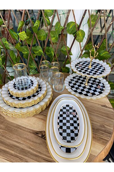 GÜRCÜGLASS Kahvaltı ve sunum seti 28 prç