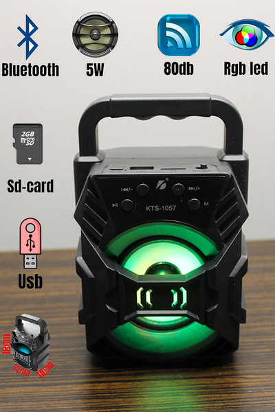 Dakeshop KTS 1057 Bluetooth Hoparlör Işıklı Yüksek Kalite Ses Bombası