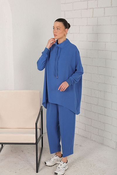 Melike Tatar Indigo Basic Tunic Set - 32-2207