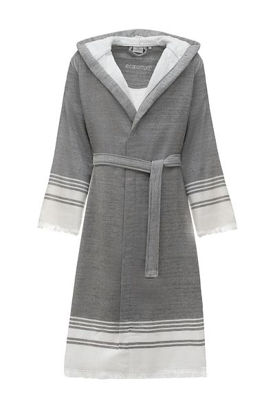 Ecocotton Erva Anthracite Melange - Ανδρικό μπουρνούζι, 100% οργανικό βαμβάκι