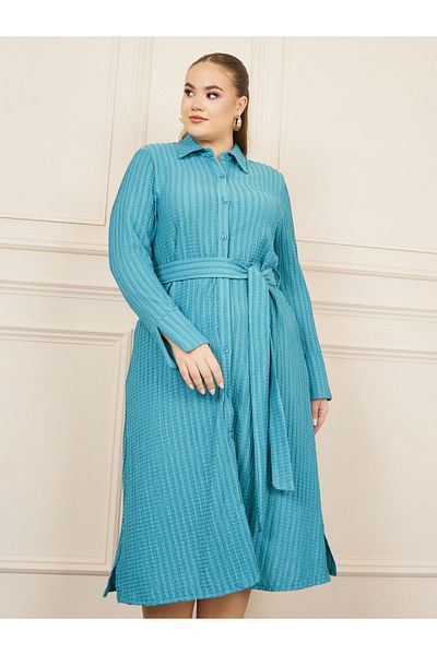 Styli MAXI Print Long Sleeves Straight Wrap Hem Dress