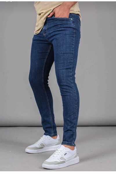 KING SEZAR Ανδρικό Slim Fit Blue Lycra Jeans - Τζιν