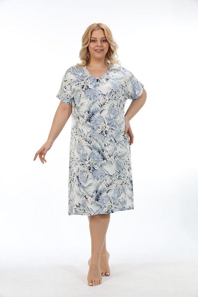 Etoile Bamboo Colored Plus Size Women's Dress Nightgown - 72523B