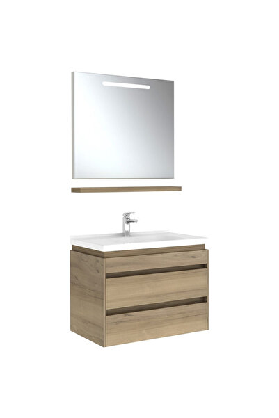 KALE Idea 2.0 80 Cm Pasifik A Çift Çekmeceli Banyo Dolabı Takımı 610100200528