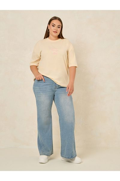 Styli Plus Fit and Flare Jeans with Pockets
