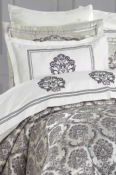 Evlen Home Collection Lauren 10 Pieces - Double Embroidered Bedding Duvet Cover Set