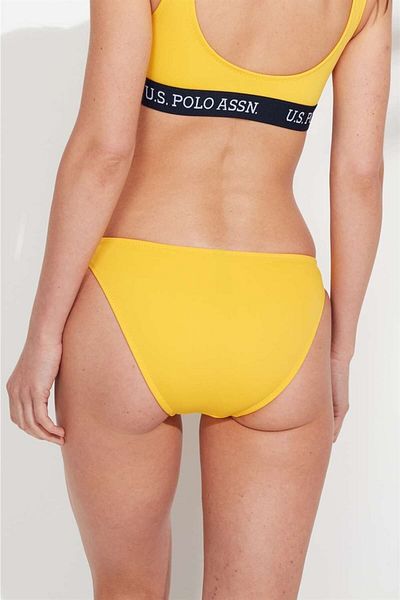 U.S. Polo Assn. Women's Yellow Thin Edge Bikini Bottom