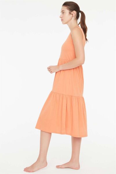 Mod Collection Kadın Sıfır Kol Turuncu Elbise 3c8t8n4