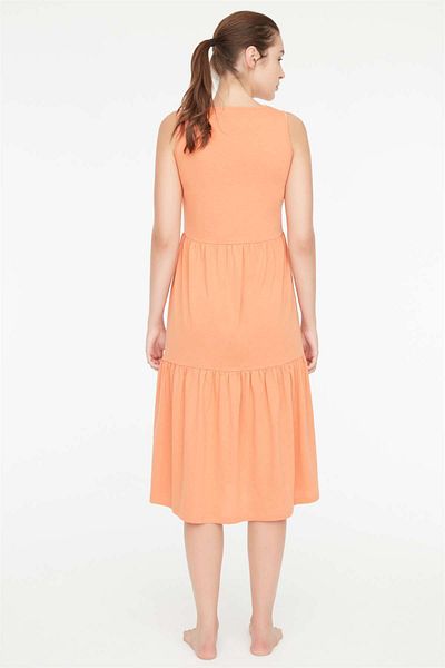 Mod Collection Women's Zero Sleeve Orange Dress 3c8t8n4