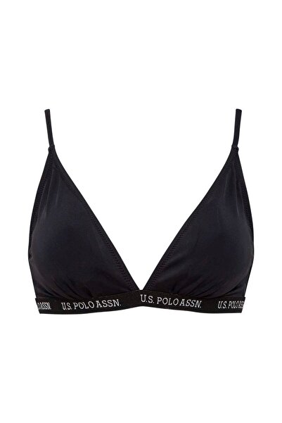 U.S. Polo Assn. Γυναικείο μαύρο φαρδύ τρίγωνο μπικίνι