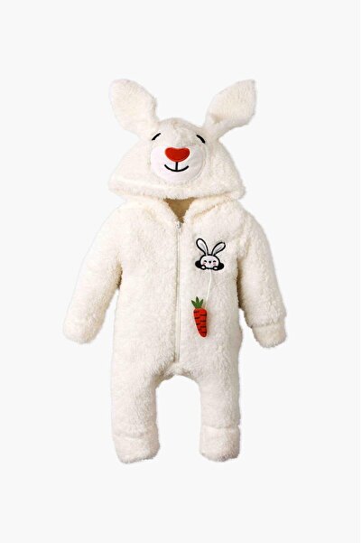 Chicsy Baby Sweet plush welsoft baby hooded jumpsuit with rabbit and carrot D...