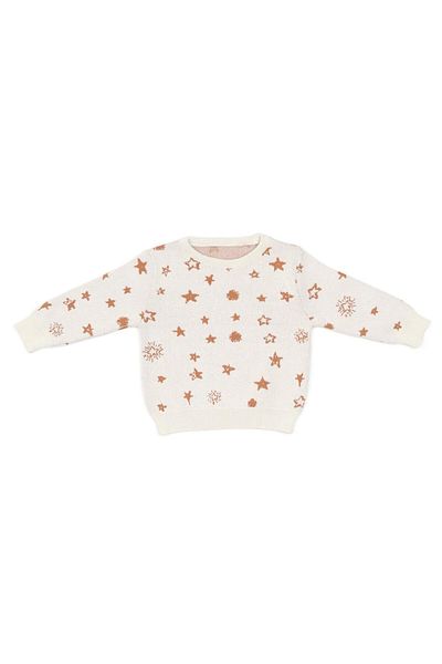 Baboo Cream Colored Patterned Organic Baby and Children's Sweater