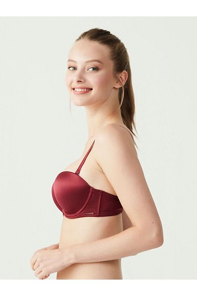 U.S. Polo Assn. - Sutien de damă Burgundy fără bretele dublu sprijinit 66149