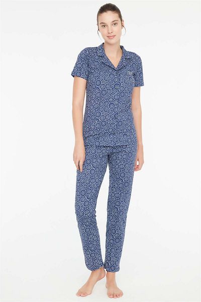 Mod Collection Γυναικείο Σετ Πυτζάμες Navy Blue - Μήκος Πατιλέτα 3881