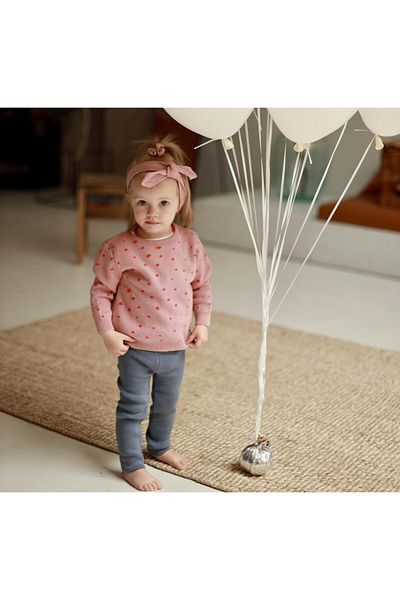 Baboo Pink Patterned Organic Cotton Baby and Kids Sweater