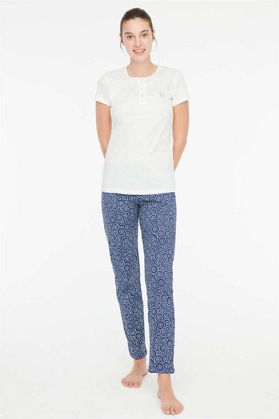 Mod Collection Set de lenjerie de dormit oversize pentru femei ecru