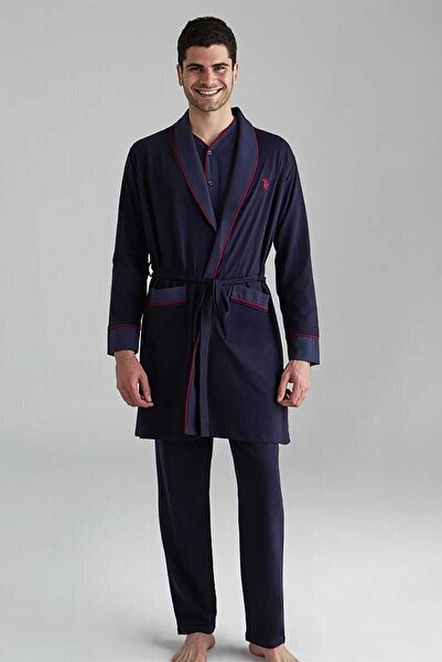 U.S. Polo Assn. قاعدة. بولو أسن. طقم رجالي باللون الأزرق الداكن