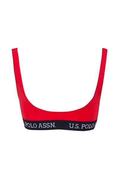 U.S. Polo Assn. Women's Red U-Neck Bralette Bikini Top