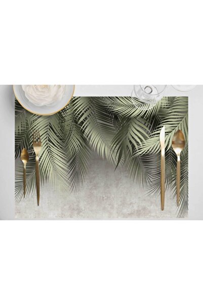 Adawall مجموعة من 4 قطع من قماش أوراق النخيل للخدمة الأمريكية 35x50 سم