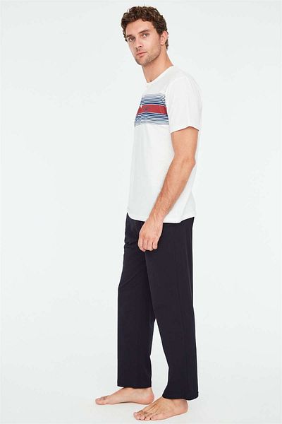 Mod Collection - Ανδρικό Σετ Πιτζάμες Εκρού Oversize