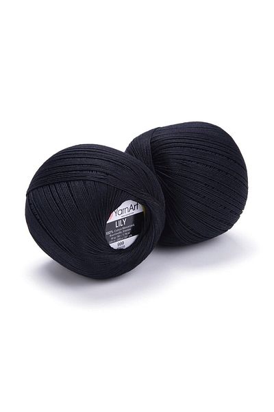 Yarnart Lily - Mercerized Lace Thread Μαύρο-9999