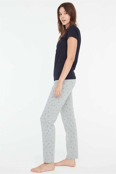 Mod Collection - Set de pijamale de damă bleumarin cu gât rotund 3849