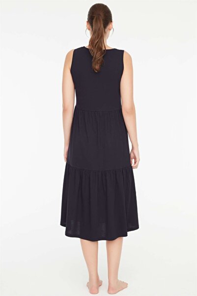 Mod Collection Women's Zero Sleeve Navy Blue Dress 3c8t8n4