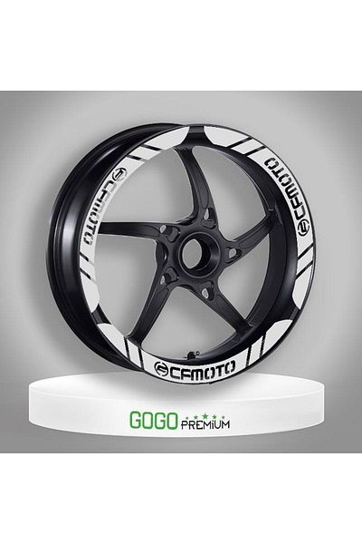 Gogo Cf Moto Compatible White Wheel Strip