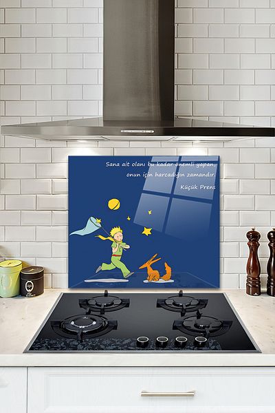 Decorita Time Micul Prinț - Protector pentru spate aragaz din sticlă, 52cm x 60cm