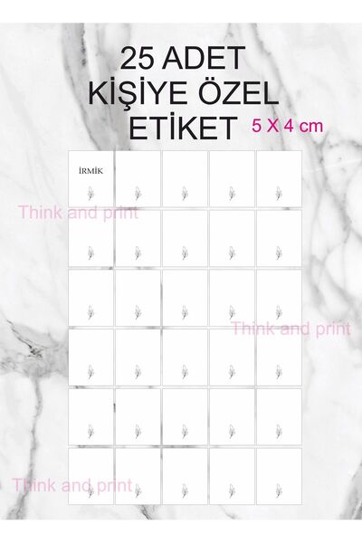 Think And Print Kişiye Özel Baharat Bakliyat Banyo Etiketi Düzenleyici 25 Adet