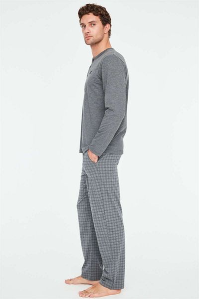 Mod Collection - Set pijama antracit Melange pentru bărbați