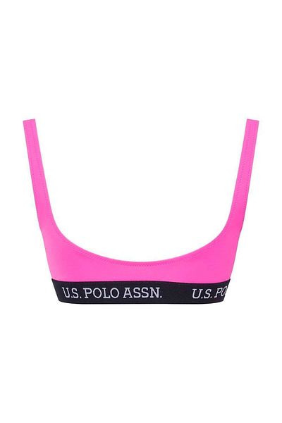 U.S. Polo Assn. Γυναικείο μπλουζάκι μπικίνι με ροζ U λαιμόκοψη