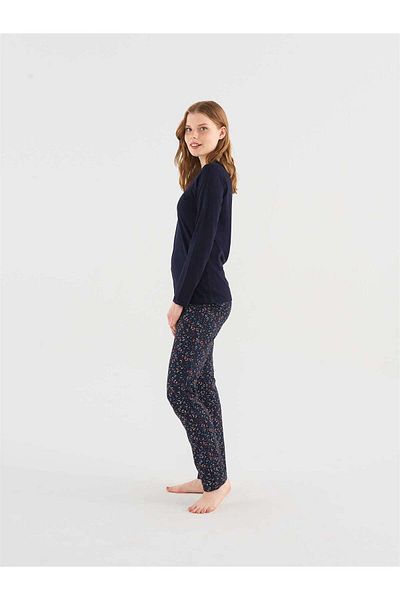 Mod Collection Γυναικείο Σετ Πιτζάμες Navy Blue Placket