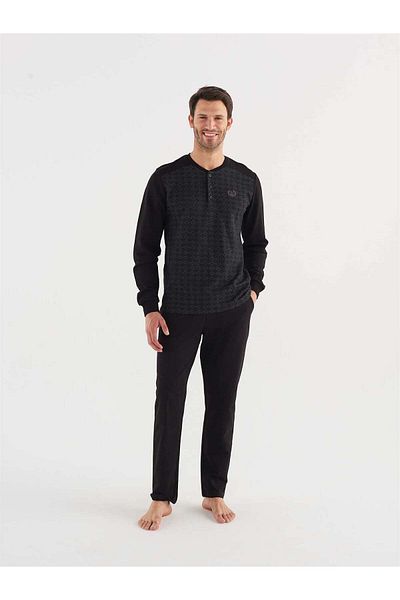 Mod Collection - Men's Black Plaid Pajama Set