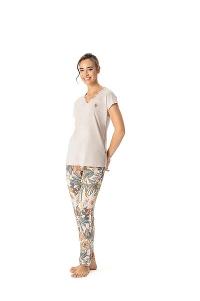 U.S. Polo Assn. Γυναικείο Σετ Πιτζάμα με Μπεζ σχέδιο 17059