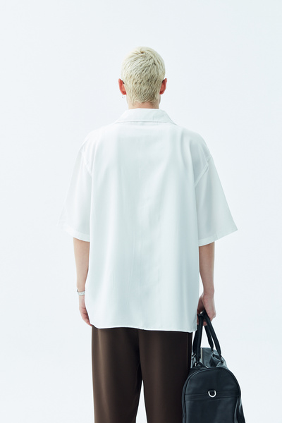 VAMOSCLO OVERSIZE SHIRT WITH POCKET DETAIL CYCLUS - ECRU