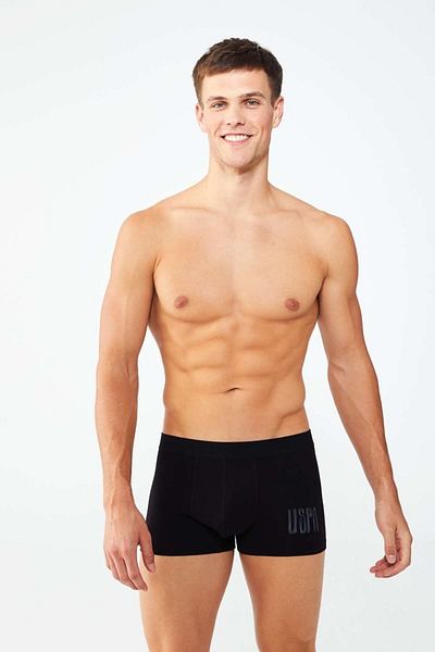 U.S. Polo Assn. Ανδρικό Anthracite Melange - Μαύρο - Τυπωμένο Boxer 3 τεμαχίων