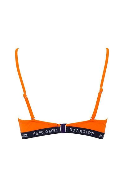 U.S. Polo Assn. Women's Orange Wide Triangle Bikini Top