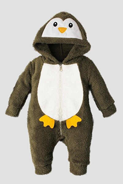 Kidex’s Baby بذلة شتوية حلوة من القطن المخملي بغطاء للرأس للأطفال من ويلسوفت