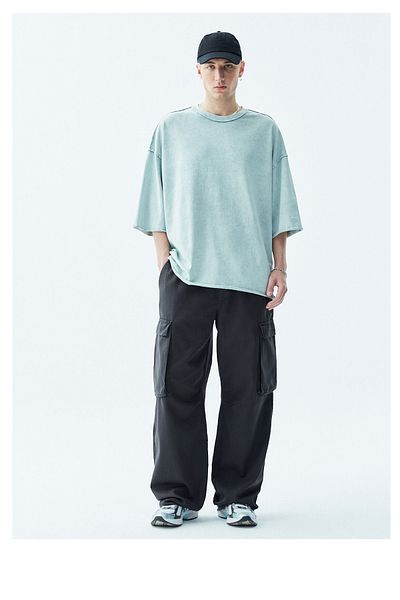 VAMOSCLO OVERSIZE CARGO PANTS - BLACK