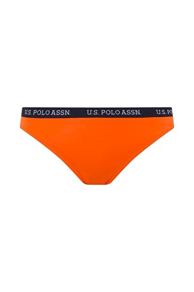 U.S. Polo Assn. Γυναικείο πορτοκαλί ελαστικό πάτο μπικίνι με χοντρό γείσο