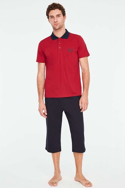 Mod Collection - Set Capri Roșu Claret pentru bărbați