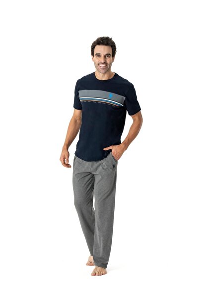 U.S. Polo Assn. Erkek Lacivert Yuvarlak Yaka Pijama Takımı 18798