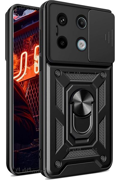 m.tk moveteck حافظة لهاتف Xiaomi Redmi Note 13 Pro 5G مع حماية للكاميرا وغطاء انزلاقي للدبابات العسكرية