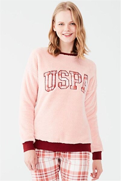 U.S. Polo Assn. US Polo Assn16651 Set pijama cu mânecă lungă pentru femei-somon