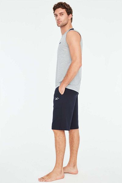 Mod Collection 3832 Set de pijamale pentru bărbați, gri Melange, pantaloni scurți, gri