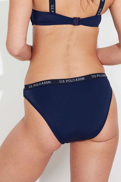 U.S. Polo Assn. Women's Navy Blue Thick Edged Elastic Bikini Bottom