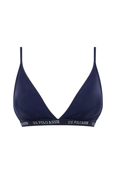 U.S. Polo Assn. Top de bikini triunghi larg de damă bleumarin