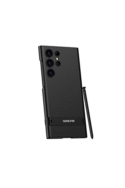 SBY TEKNOLOJİ حافظة سامسونج S24 الترا المتوافقة مع حامل جلدي عمودي لحماية الك...